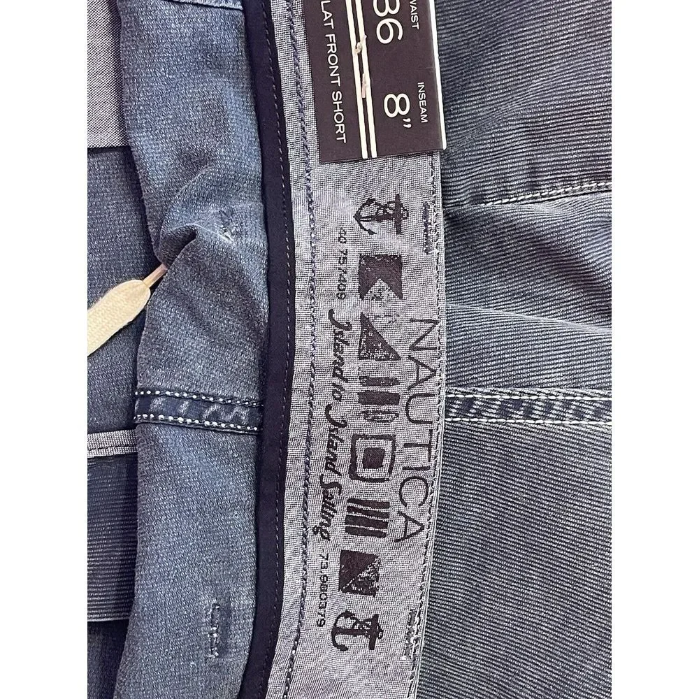 Nautica Modern Fit Flat Front Shorts  Blue 36‎ NWT